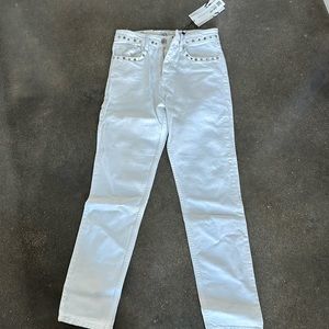 White BRAND NEW Zara high rise jeans
